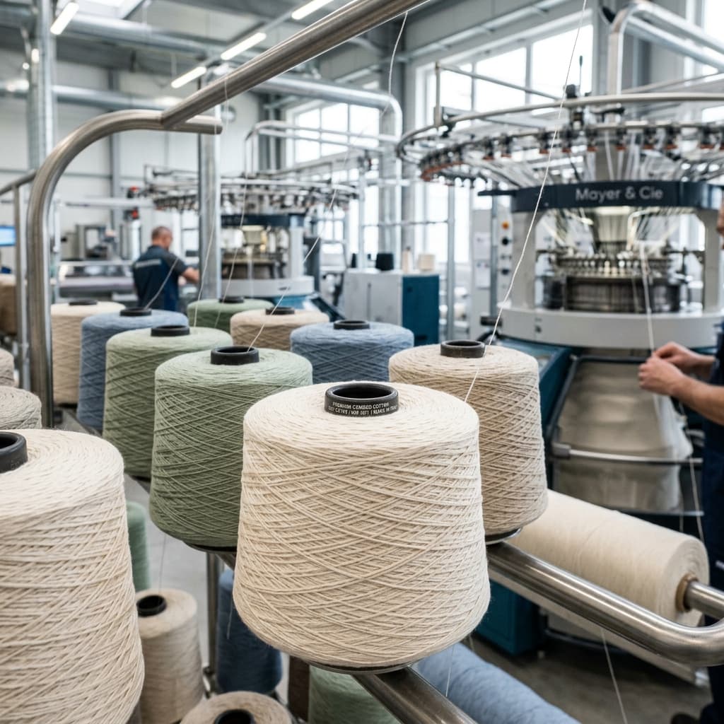 Apparel production stage 01: Yarn and knitting - Mill production before cutting